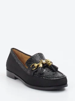 Andrea Puccini – Loafer aus geprägtem Leder Schwarz