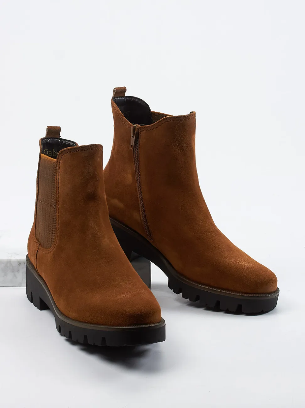 Gabor Comfort – Chelsea Boots aus Veloursleder braun