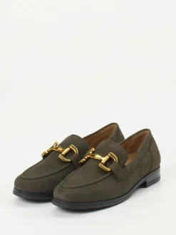Gabor Comfort – Loafer aus Veloursleder olivgrau