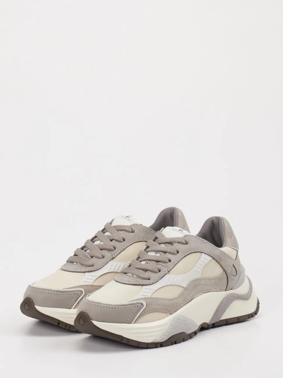 Philippe Model – Chunky Sneaker aus Velour/Textil beige
