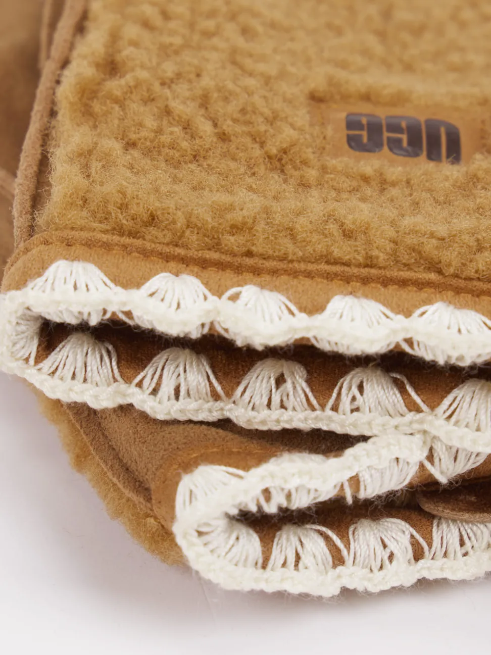 UGG – Fausthandschuhe aus Textil in Cognacbraun